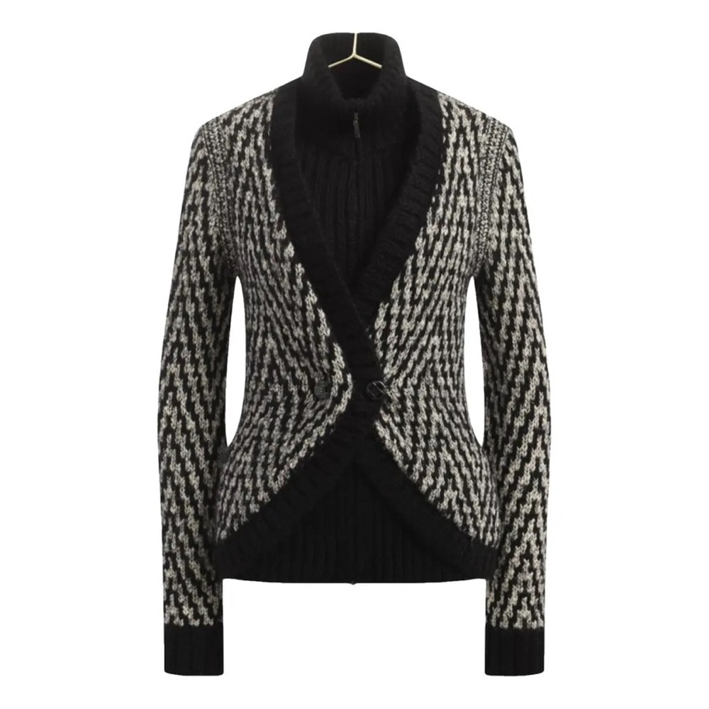 Chanel‎ CC Jewel Buttons Blackk Knit Combo Jacket Size FR 44